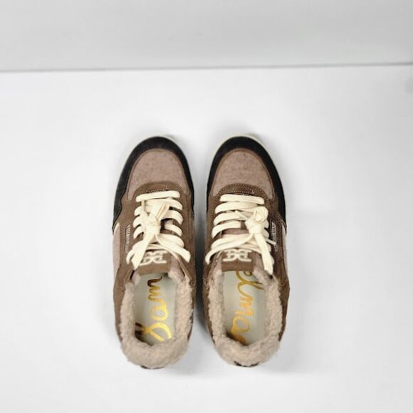 SAM EDELMAN WOMEN'S harper cozy almond toe taupe sneakers Size 11 NEW - Picture 4 of 9